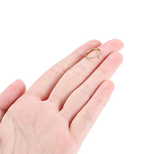 16G Cartilage Earring Hoop 316L Surgical Steel Daith Helix Conch Earrings Tragus Rook Earrings CZ Opal Septum Jewelry Seamless Clicker Nose Rings Hinged Segment Ring Hoop Earring for Women Men - color: 1PC,Gold,Cross CZ