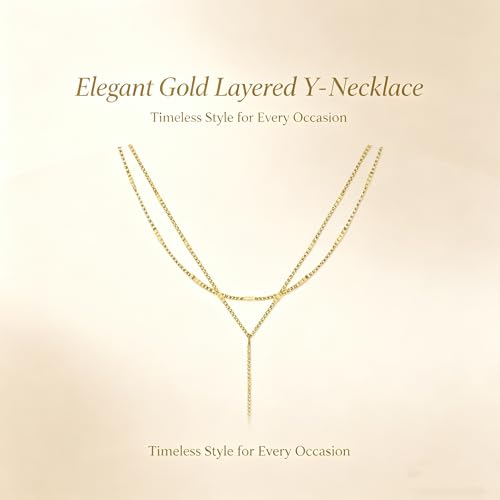 Long necklaces for women, Dainty Statement Pendant, Long Chain Jewelry for Women, Y-Shaped Necklace Simple CZ Necklace Jewelry Gifts - style: Layered Long Necklaces