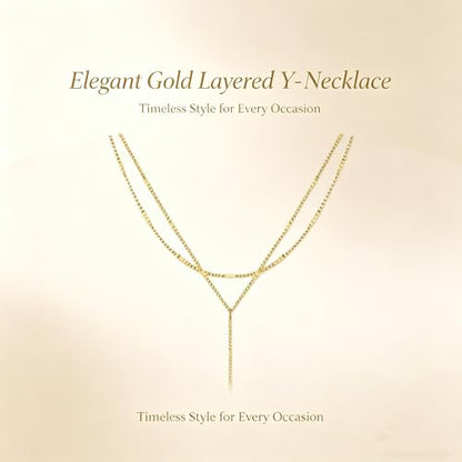 Long necklaces for women, Dainty Statement Pendant, Long Chain Jewelry for Women, Y-Shaped Necklace Simple CZ Necklace Jewelry Gifts - style: Layered Long Necklaces