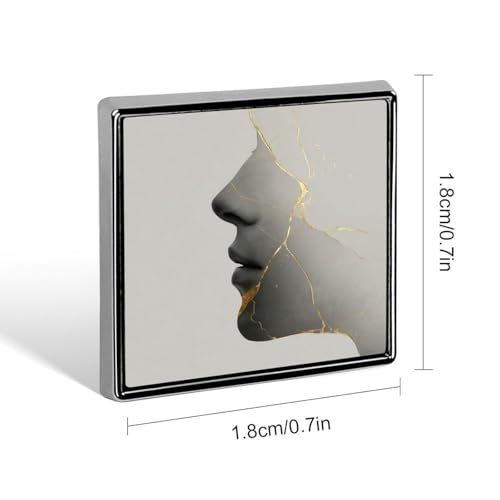 Minimalist Human Face Silhouette Unisex Brooches & Pins Square Lightweight Lapel Badge Jewelry for Clothing Shawl Hat
