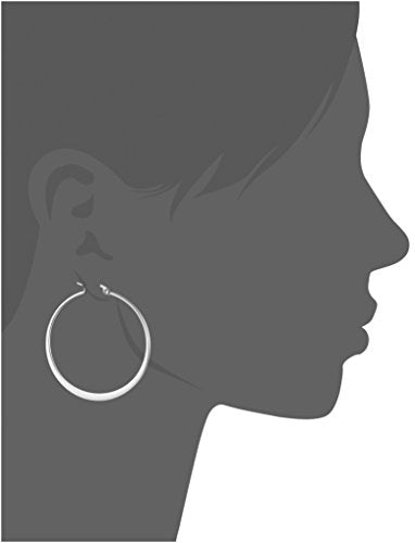 Amazon Essentials Gold Plated or Stainless Steel Flattened Hoop Earrings - color: Stainless steel, size: 40 mm