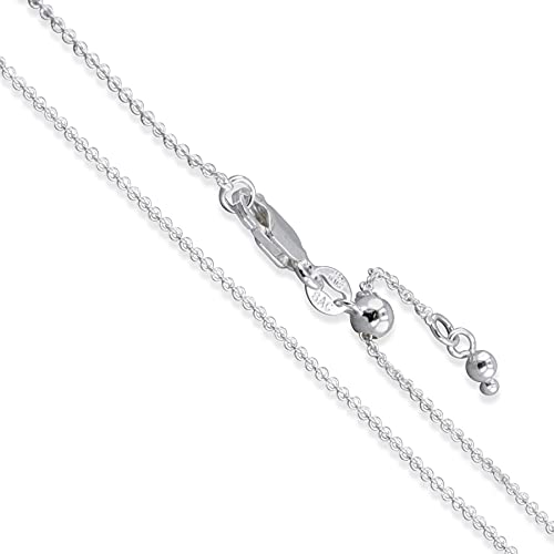 CHOOSE YOUR CLASP Sterling Silver 1.2mm Cable Chain Necklace - style: Adjustable