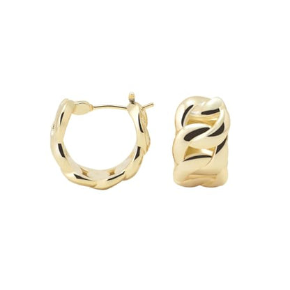 RENAIZ Dainty Lightweight Hoop & Stud Earrings for Women – 14K Gold Plated & Rhodium Plated, Minimalist Geometric Hypoallergenic Jewelry, Tiny Dainty Everyday Studs and Hoops - color: Yellow Gold, style: Twist
