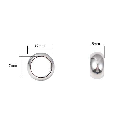 Stainless Steel Spacer Beads 10x5mm Rondelle Loose Charm Caps Beads for DIY Jewelry Making 20pcs with 7mm Hole - color: 10x5mm 7mm