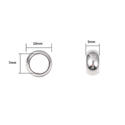 Stainless Steel Spacer Beads 10x5mm Rondelle Loose Charm Caps Beads for DIY Jewelry Making 20pcs with 7mm Hole - color: 10x5mm 7mm