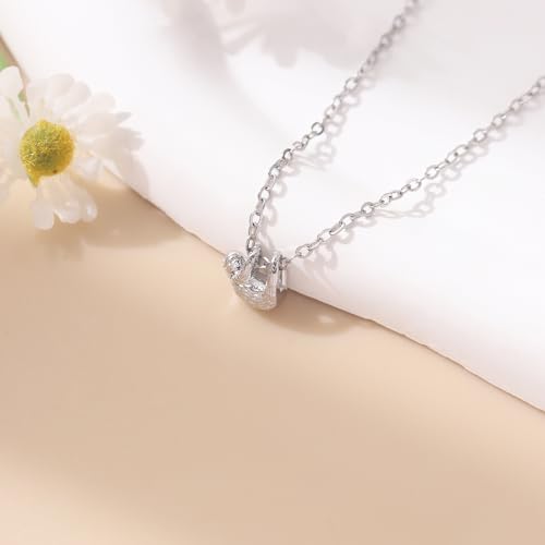 RZKING Silvery Necklace for Women, Gifts for Friend Mom Daughter Teacher - style: Sloth