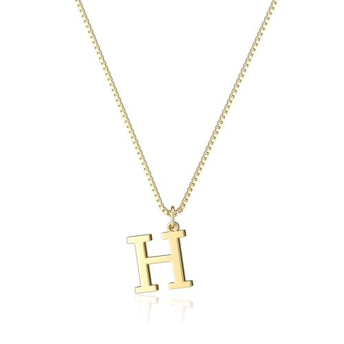 Foxgirl Gold Initial Necklaces for Women, Dainty Gold Letter Necklace Tiny A-Z Pendant Choker Necklace Trendy Cute Personalized Monogram Name Necklace Gold Jewelry Necklace for Women Gift | Tiny Letter Pendant on a Dainty Choker Chain, Personalized Everyd