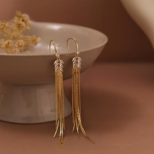 Dangle Earrings for Women,Dainty 14K Gold Plated Long Earrings Statement Gold Drop Earrings Unique Long Earrings For Women Trendy Jewelry Fashion Accessories - color: dangle2-Gold