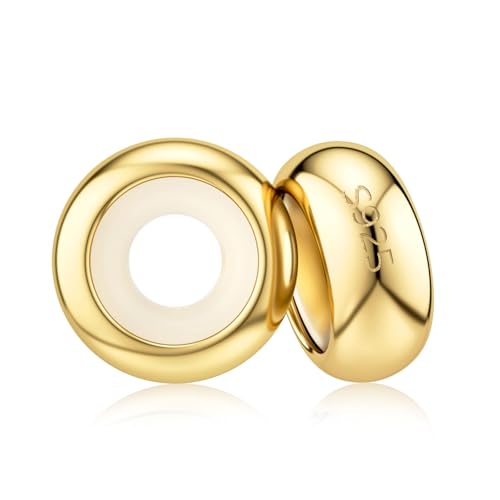 DALARAN Stopper Beads for Bracelets 925 Sterling Silver Clip Spacer Charm Bracelet Stoppers - style: goldcharms-2