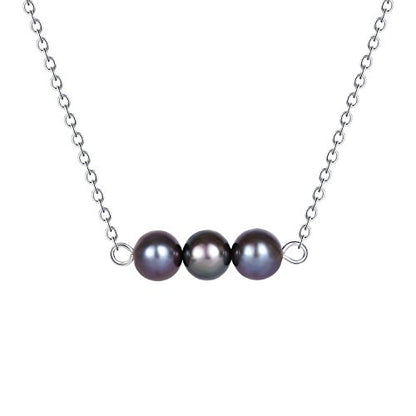 Turquoise or Pearl Bar Choker Necklace Pearl or Turquoise Beads Necklace Jewelry for Women - size: 14 Inch, style: Black Pearl Beads
