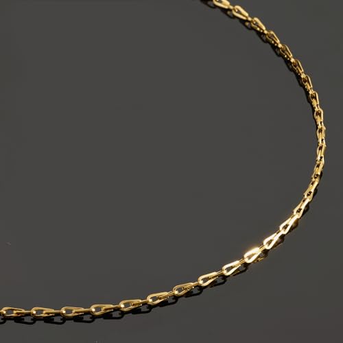 UMAOKANG 16.4 Feet Gold Plated Chain for Jewelry Making Stainless Steel Link Chain Bulk with Jump Rings Lobster Clasps - color: Link Gold