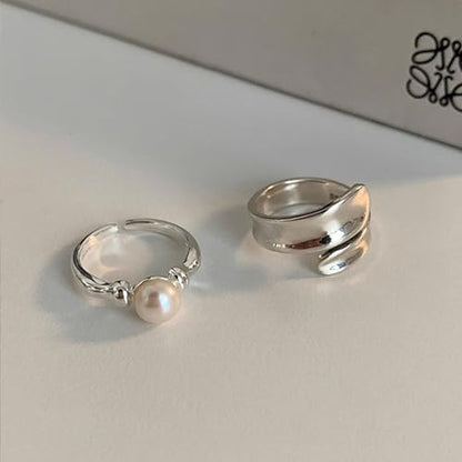 Roe Dolph Chunky Gold Rings for Women Stackable Statement Ring Set | Mixed sculptural shapes and polished surfaces create bold stacking combinations for parties dinners and everyday outfits - color: A9