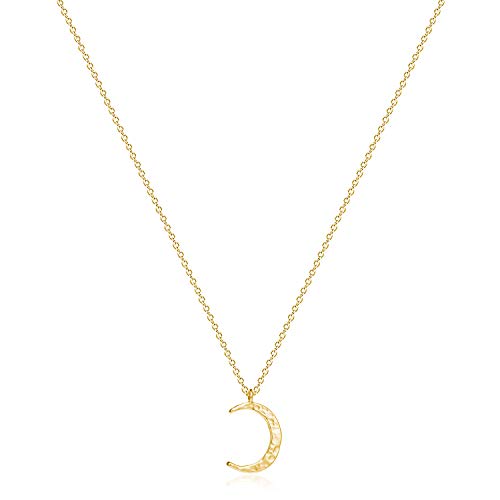 Fettero Pendant Necklace Gold Choker Layered Coin Open Karma Circle Full New Crescent Moon 14K Gold Plated Simple Dainty Necklaces for Women Jewelry Gift - style: Crescent Moon Gold