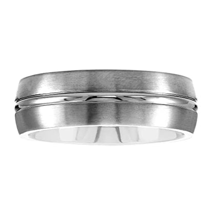Boston Bay Diamonds Tantalum Comfort Fit Mens Wedding Band or Fashion Ring - 7mm & 8mm - Choice of Style - color: 7mm Center Channel