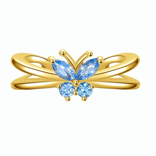 Midari Toe Rings for Women 925 Sterling Silver Hypoallergenic Adjustable Open Band Ring for Women Summer Beach Open Toe Jewelry Foot Jewelry - color: Gold-Butterfly, size: Adjustable