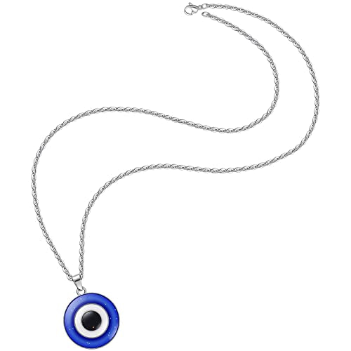 FM FM42 Temperature Sensing Color Changing Pendant Necklace with 19.29" Stainless Steel Rolo Chain - color: Eye