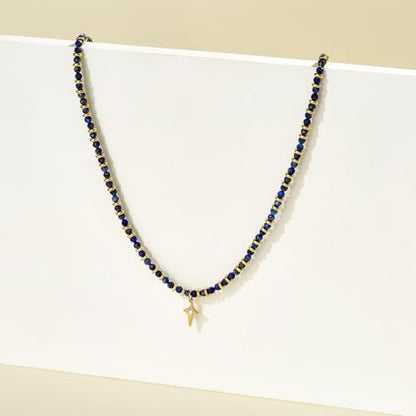KissYan Beaded Choker Necklace for Women, Colorful Natural Gemstones Pearl Choker 14K Gold Plated Pendant Healing Crystal Necklace Handmade Stone Jewelry Gift | 14K Gold Plated Pendant Necklaces, Natural Gemstones Pearl Choker, Healing Crystal Chain, Hand