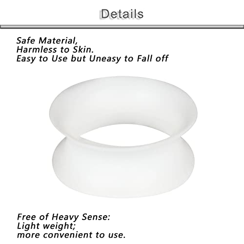 6G-25mm Thin & Thick Silicone Ear Gauges Stretching Kit Flexible Tunnels Plugs for Ear Expander Gauge Earlets Plug Set Gauges Kit - style: White-Mix Size-6G-20mm