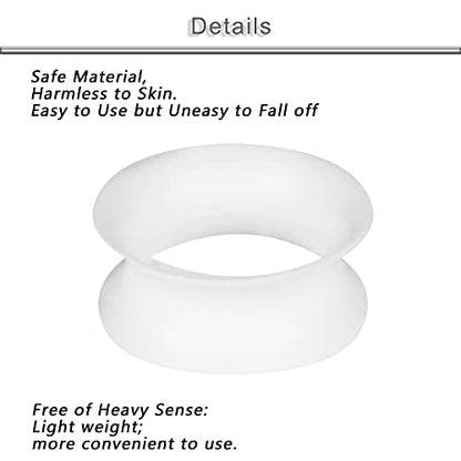 6G-25mm Thin & Thick Silicone Ear Gauges Stretching Kit Flexible Tunnels Plugs for Ear Expander Gauge Earlets Plug Set Gauges Kit - style: White-Mix Size-6G-20mm