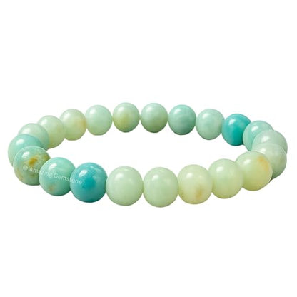 Amazing Gemstone Amazonite Crystal Bracelet for Women Men's Gifts - Protection Healing Crystal Bracelet - 8mm Gemstone Beaded Stretchable Bracelet Pulseras Para Hombres Mujer Stocking Stuffers Mothers Day Gift - color: Amazonite