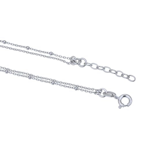 Vanbelle Genuine Sterling Silver Jewelry - Rhodium Plated with 925 Stamp - Interlinked Hearts Charm Bracelet - Handcrafted with Multi Chain for Women - 6.5" long + 1" extender