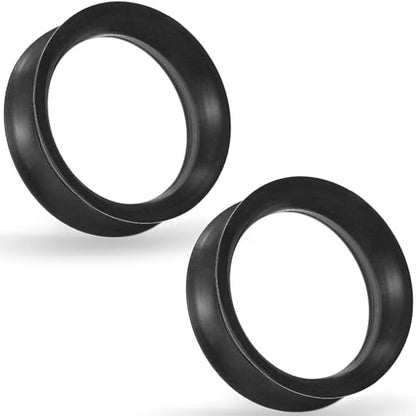 10G-50mm Thin Black Silicone Ear Gauges Tunnels Rubber Ear Plugs Gauges Double Flared Flexible Tunnel Earrings for Women Men - color: 25mm = 1 inch