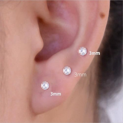 6Pairs 2mm/3mm Surgical Steel Hypoallergenic Piercing Studs, 20G 14K Real Gold Filled Tiny Stud Earrings Set for Multiple Hole Piercing (Cubic Zirconia, Pearl, Ball) - style: K01 : 3MM, Gold Pearl + Cubic Zirconia, 6 Pairs