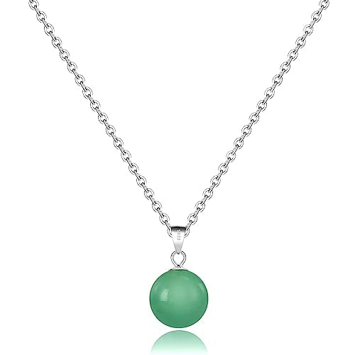 Natural Jade Necklace for Women Sterling Silver Adjustable Handmade Green Jade Pendant Necklaces Healing Crystal Necklace Good Luck Gift for Her - style: Jade Necklace