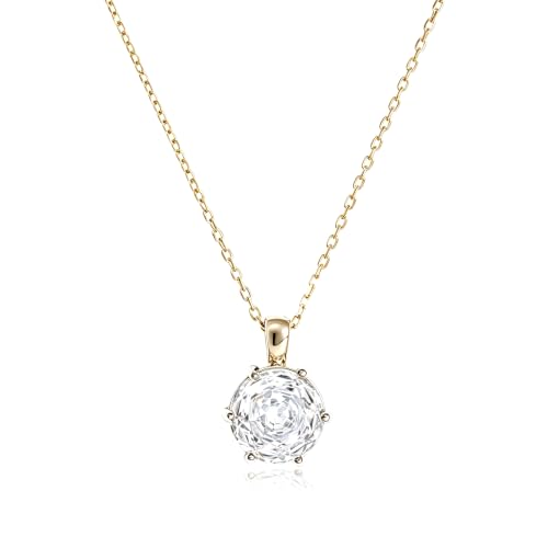 Cubic Zirconia Necklace Stainless Steel Color Change Synthetic Alexandrite/Solitaire Necklace Pendant Women - color: Round-Rose cut cz-G