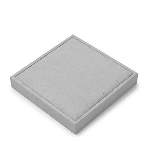 Microfiber Jewelry Pendant Display Tray Jewelry Necklace Organizer | Display Tray Gray - size: 5.5" x 5.52" x 0.78"