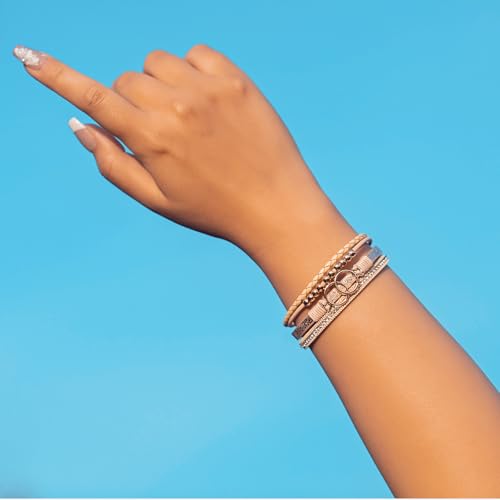 Chunky Boho Leather Wrap Bracelets Cowgirl Beaded Circle Western Jewelry | Stackable Infinity Layered Bohemian Magnetic Clasp Cuff Statement Fashion Colorful Country Hippie Outfits for Women Trendy - color: Gold