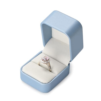 Oirlv Luxury Leather Jewelry Ring Box Engagement Ring Box Wedding Day Keepsake Case(Sky Blue) - color: Sky Blue, size: Ring Box