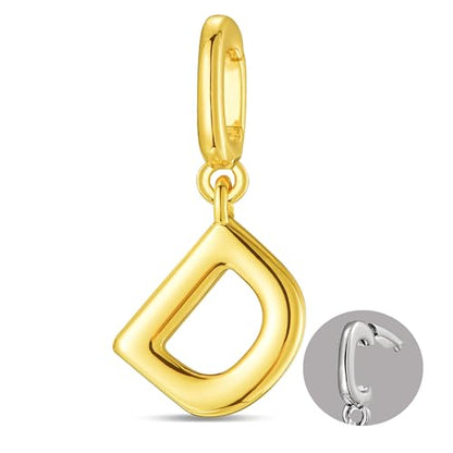 OVRUNS Initial Charm for Women Letter Bracelet Necklace Charms With Clasp | Alloy,nickel,safe for sensitive skin,Pendant with install clasp,fits bracelets with necklaces,great for gift - color: Gold, style: Letter D