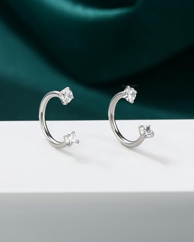 2PCS 16G Horseshoe Septum Rings Surgical Steel Helix Tragus Hoop Earring, Threadless Helix Cartilage Conch Piercing Jewelry For Women Men, 8mm 10mm 12mm Push Pin Lip Labret Rings - size: 8mm-2pcs