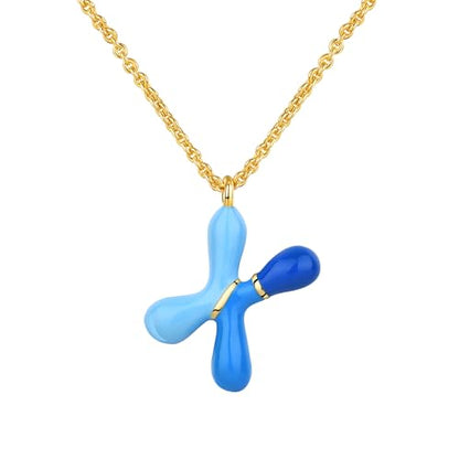 Kainier Bubble Letter Initial Necklace for Women, Colorful Balloon Alphabet Name Pendant Dainty Cute 14K Gold Plated Necklaces Jewelry Gifts… - color: Colourful, style: X