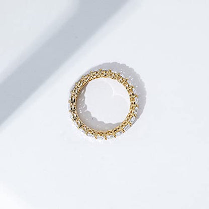 Amazon Essentials 14K Gold Plated Cubic Zirconia Stackable Statement Ring - color: Yellow Gold, size: 8