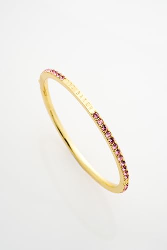 Ted Baker London Claudia Narrow Crystal Hinged Bangle Bracelet for Women - color: Gold/Light Rose Crystal