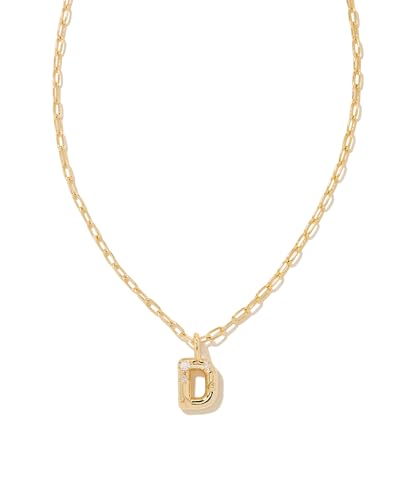 Kendra Scott Crystal Letter Short Pendant Necklace, Fashion Jewelry for Women - color: Letter D (GOLD-PLATED)