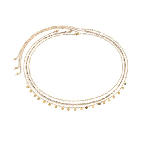 JFORYOU Waist Chain for Women Layered Belly Chain for The Waist Adjustable Waterproof Sexy Bikini Satellite Beads Chain Summer Non Tarnish Body Chain Jewelry for Women - color: B2 -gold