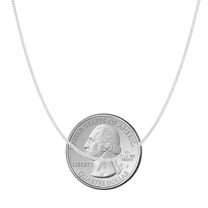 Savlano 925 Sterling Silver 1MM Curb Chain Necklace - 18K Gold Plated Adjustable Bolo 14-24 Inch Link Chain for Women Comes with a Gift Box - Made in Italy - color: Silver