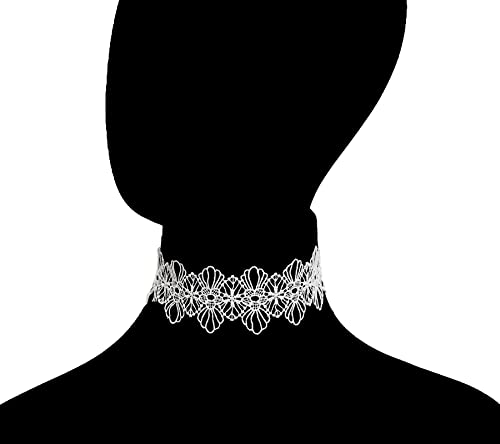 LINKY 10pcs White Lace Choker Necklace Women Jewelry Set - color: White