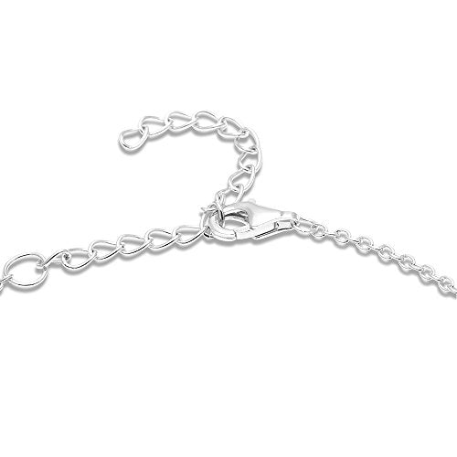 Horizontal Bar Necklace for Women, Sterling Silver or 14K Gold Plated Silver, Minimalist, CZ Diamond, Dainty Bar Pendant - Unique Jewelry Gift - style: Pavé Accent - Silver