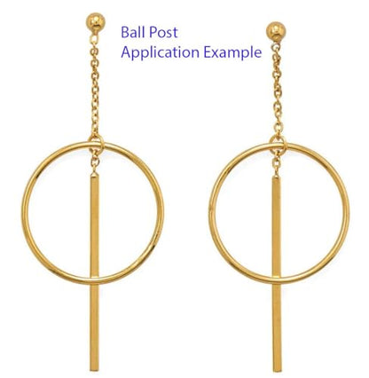 50pcs Adabele 316 Grade Surgical Stainless Steel Hypoallergenic Earring Posts 3mm Small Ball Post Open Ring 50pcs Earnut Backs DIY Earrings Jewelry Making SEF218-3 - size: 3mm (0.12 Inch) Ball Post