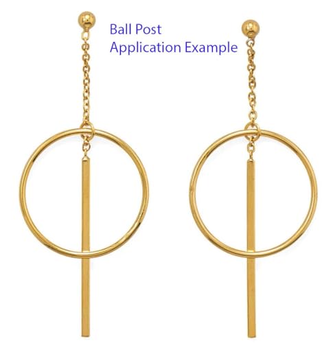 50pcs Adabele 316 Grade Surgical Stainless Steel Hypoallergenic Earring Posts 4mm Ball Post Open Ring 50pcs Earnut Backs DIY Earrings Jewelry Making SEF218-4 - size: 4mm (0.16 Inch) Ball Post