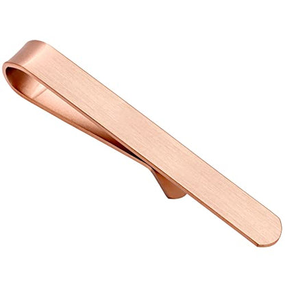 HAWSON Skinny Tie Clip Bar Set, 2 Inch Tie Clip for Men - Wedding, Meeting, Party Gift Set - color: 1 pcs Brushed Rose Gold