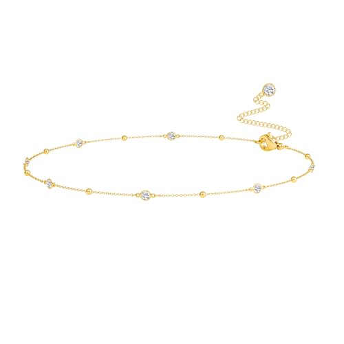 CHESKY Waist Beads for Women, Dainty 14k Gold Plated Waist Chain Beach Accessories Cute Belly Chain Body Chain Gold Chain Belts for Women Summer Beach Jewelry for Womens Gifts Rave Outfits for Womens - style: CZ beads-gold