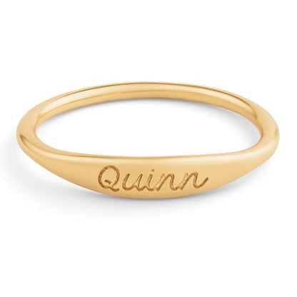 CAITLYNMINIMALIST 18K Gold Sterling Silver Name Ring Skinny Stackable Custom Name Ring Personalized Stacking Rings Gift for Bridesmaids
