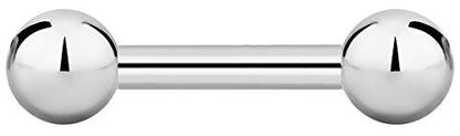 Forbidden Body Jewelry nipple barbell, nipple bars, silver nipplerings piercing Surgical Steel 8g - 18g Straight Barbell Body Jewelry (Sold Individually) - style: 16G 6mm (1/4") 3mm Balls