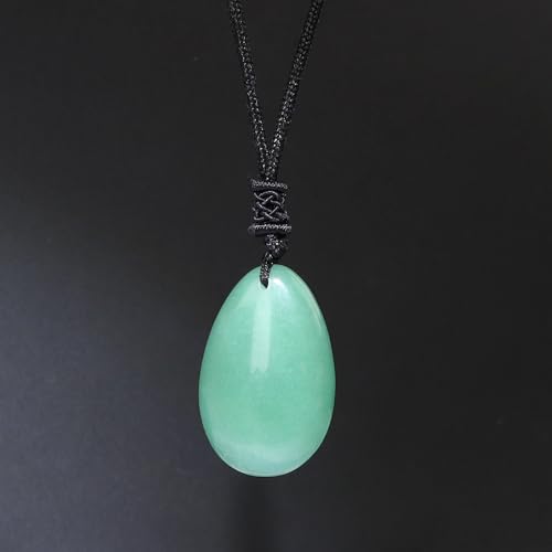 Anjiucc Natural Gemstone Tree of Life Black Obsidian/Golden Obsidian Pendant Necklace for Male and Female Necklace - color: Green Aventurine