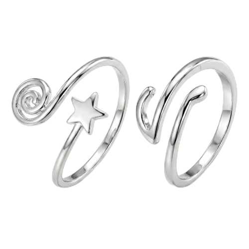 2Pcs Silver Toe Rings for Women Adjustable Open Toe Ring Set Comfort Fit Knot Design Non Tarnish Foot Jewelry Big Toe Rings Set Silver Toe Accessories